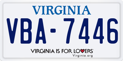 VA license plate VBA7446
