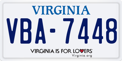 VA license plate VBA7448