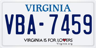 VA license plate VBA7459