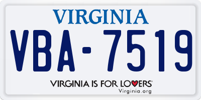 VA license plate VBA7519