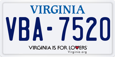 VA license plate VBA7520