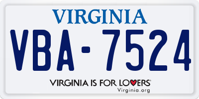 VA license plate VBA7524