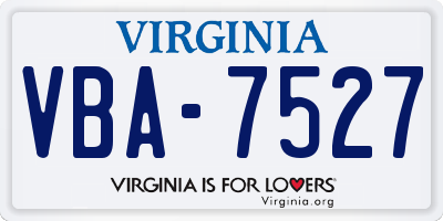 VA license plate VBA7527