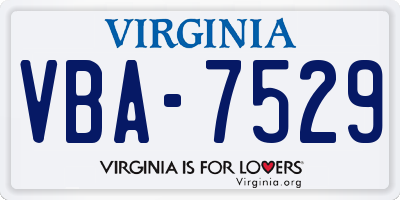 VA license plate VBA7529