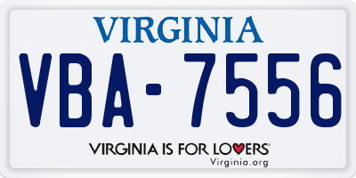 VA license plate VBA7556