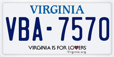 VA license plate VBA7570