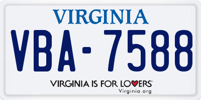 VA license plate VBA7588
