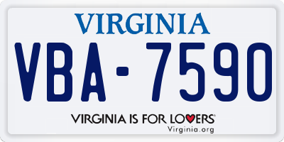 VA license plate VBA7590