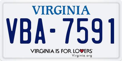 VA license plate VBA7591
