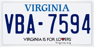 VA license plate VBA7594