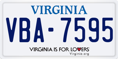 VA license plate VBA7595
