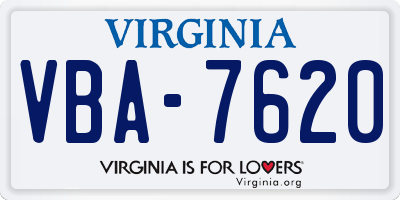 VA license plate VBA7620