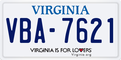 VA license plate VBA7621
