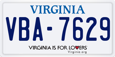 VA license plate VBA7629