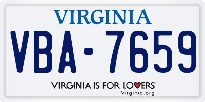 VA license plate VBA7659
