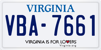 VA license plate VBA7661