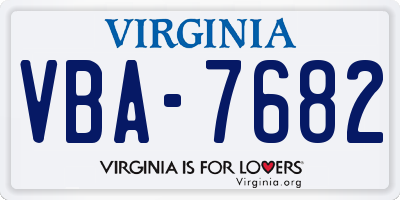 VA license plate VBA7682