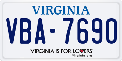 VA license plate VBA7690