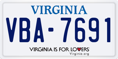 VA license plate VBA7691