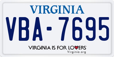 VA license plate VBA7695