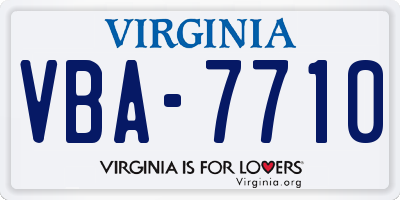 VA license plate VBA7710