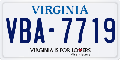 VA license plate VBA7719