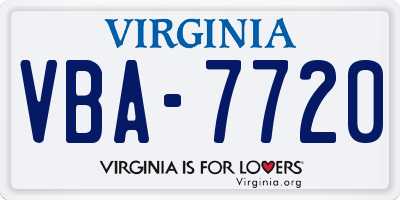 VA license plate VBA7720