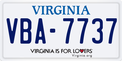 VA license plate VBA7737
