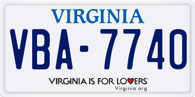 VA license plate VBA7740