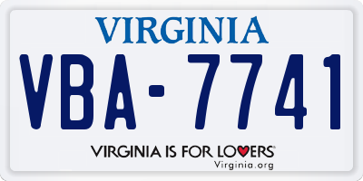 VA license plate VBA7741