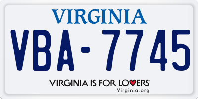 VA license plate VBA7745