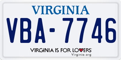 VA license plate VBA7746