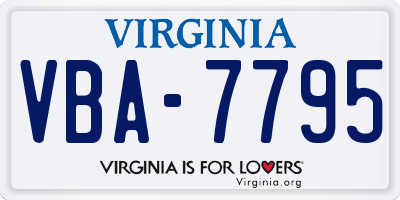 VA license plate VBA7795
