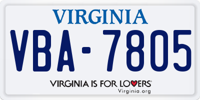 VA license plate VBA7805