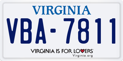 VA license plate VBA7811