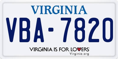 VA license plate VBA7820