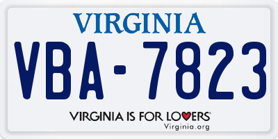 VA license plate VBA7823