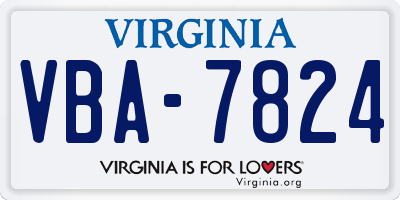 VA license plate VBA7824