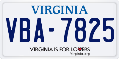 VA license plate VBA7825