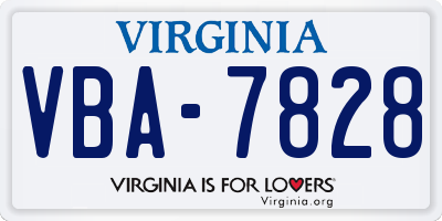VA license plate VBA7828