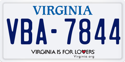 VA license plate VBA7844