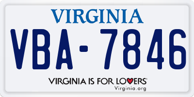 VA license plate VBA7846
