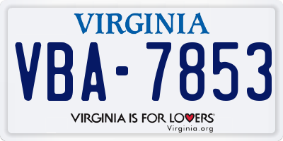 VA license plate VBA7853