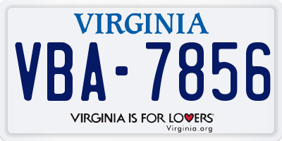 VA license plate VBA7856