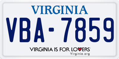 VA license plate VBA7859