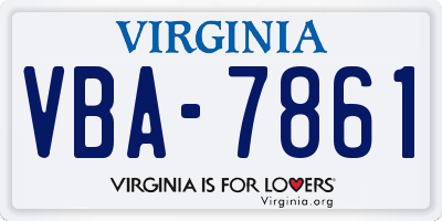 VA license plate VBA7861