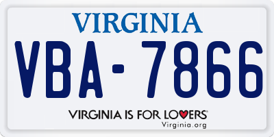 VA license plate VBA7866