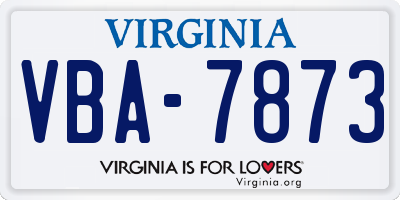 VA license plate VBA7873