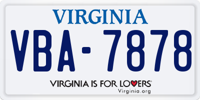 VA license plate VBA7878