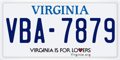 VA license plate VBA7879